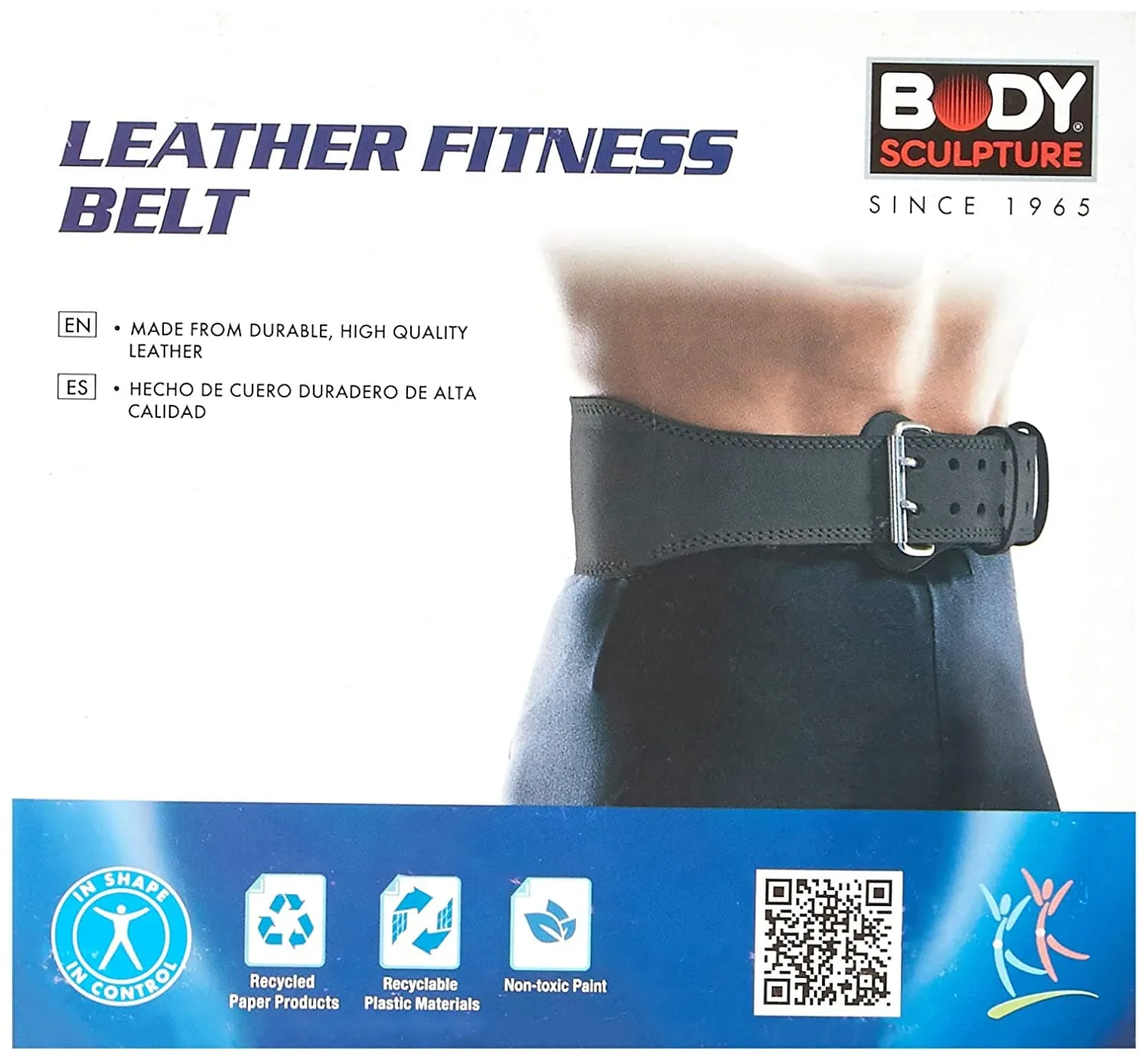 Body Sculpture BW503 Leather Fitness Belt, Medium (Black)