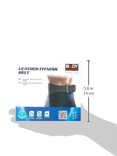 Body Sculpture BW503 Leather Fitness Belt, Medium (Black)