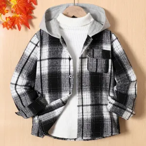Boys' Long Sleeve Hooded Flannel Shirt