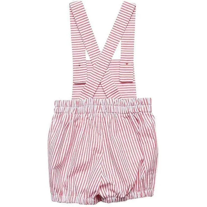 Boys Red Striped Romper