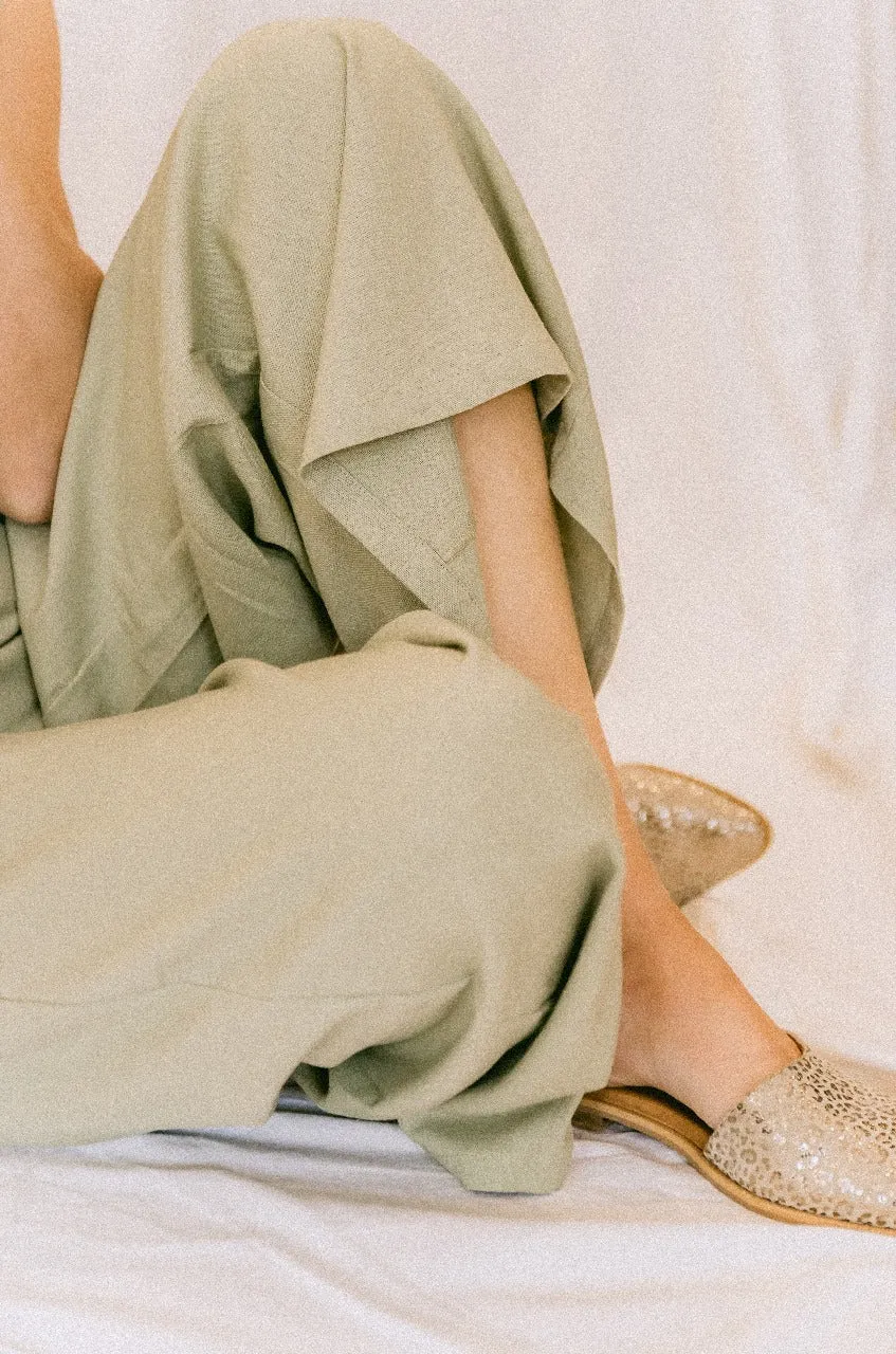 Breezeway Mint Linen Zip Pants
