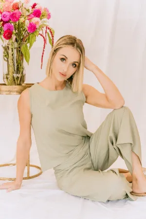 Breezeway Mint Linen Zip Pants