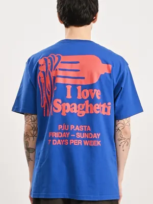 Bright Blue I Love Spaghetti 2 T-Shirt