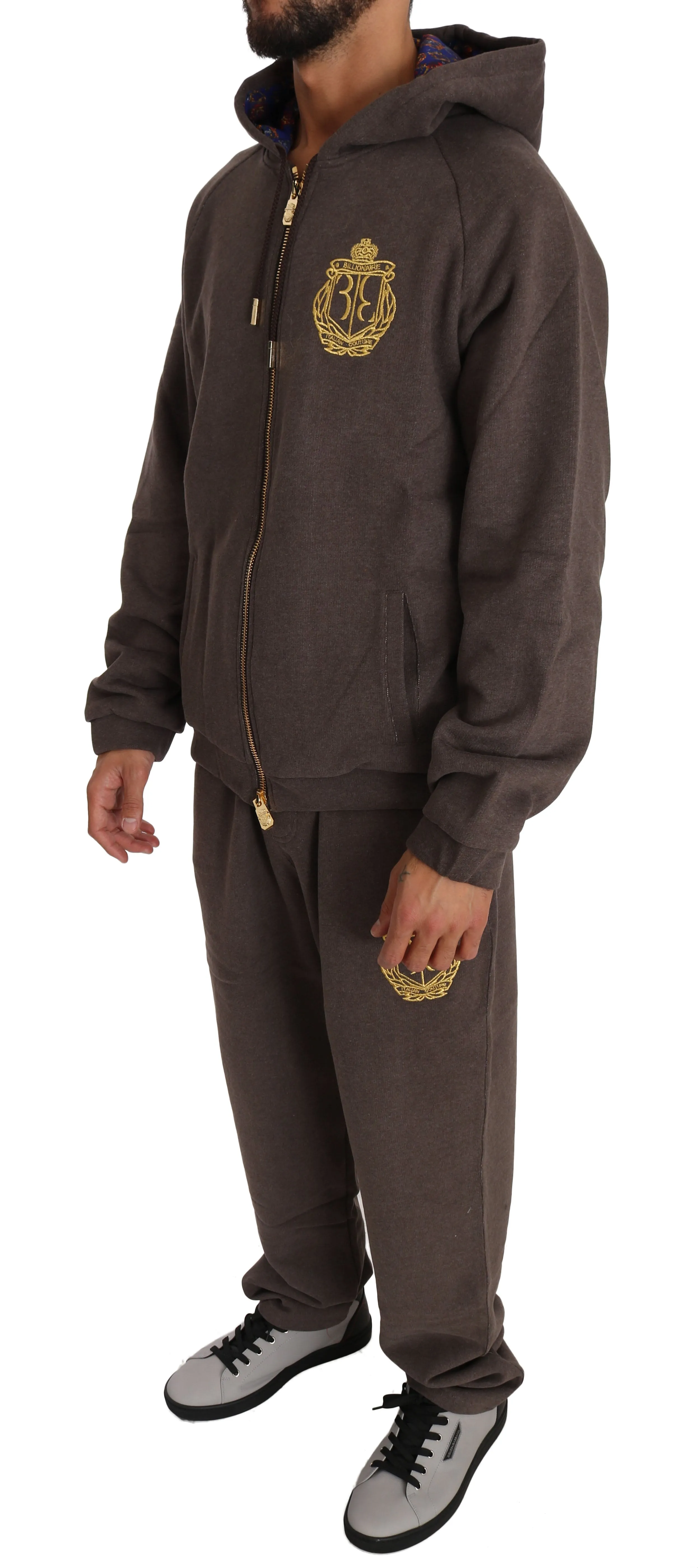 Brown Cotton Sweater Pants Tracksuit