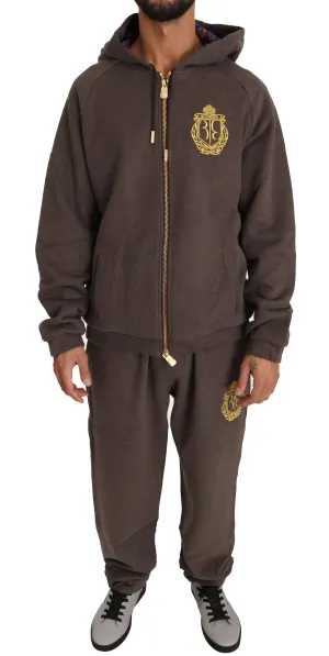 Brown Cotton Sweater Pants Tracksuit