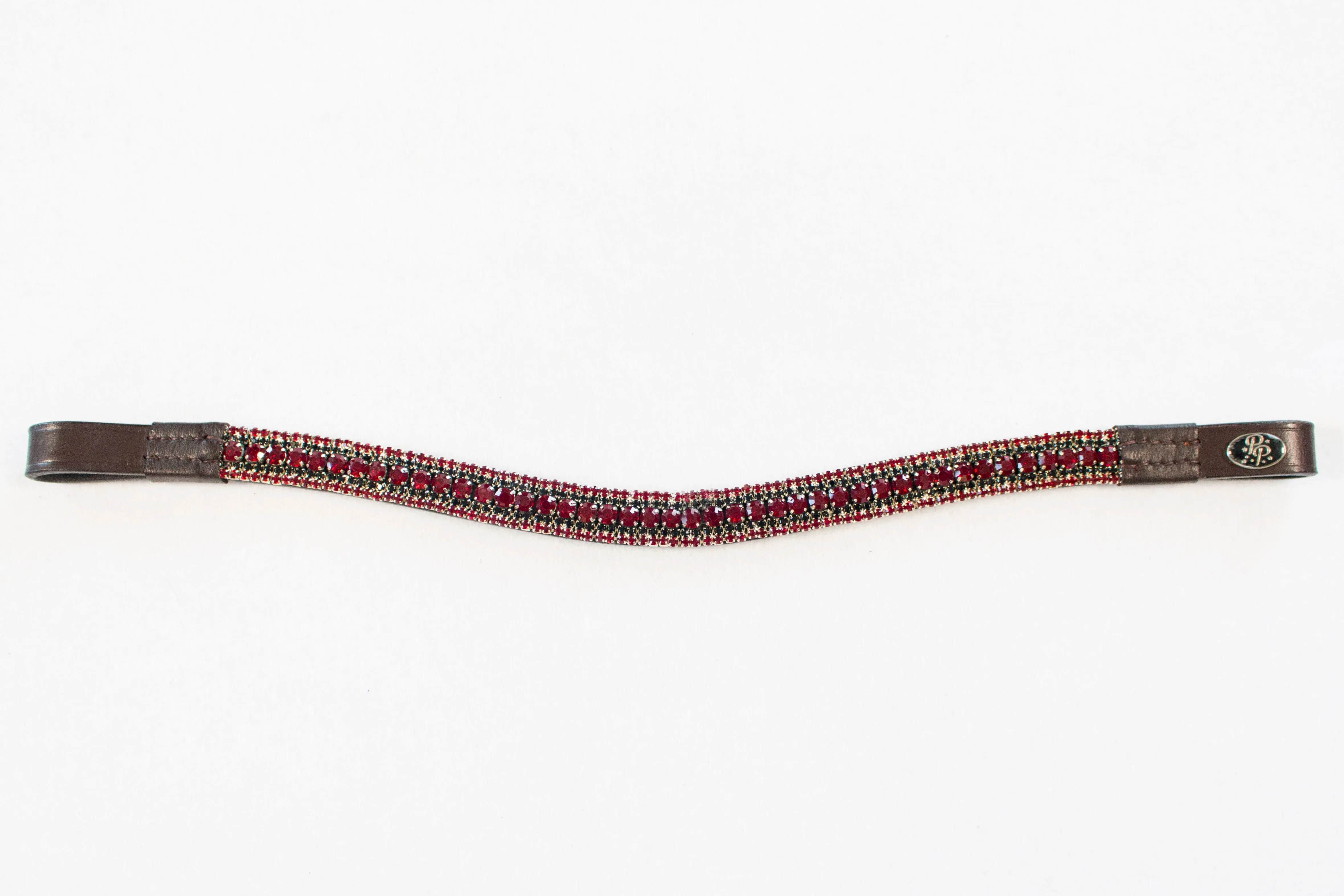 Brown Leather Bling Browbands