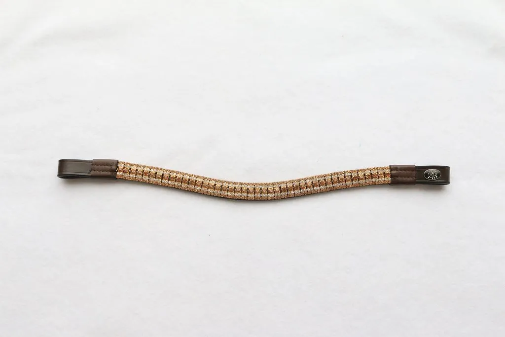 Brown Leather Bling Browbands