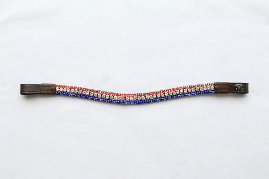 Brown Leather Bling Browbands