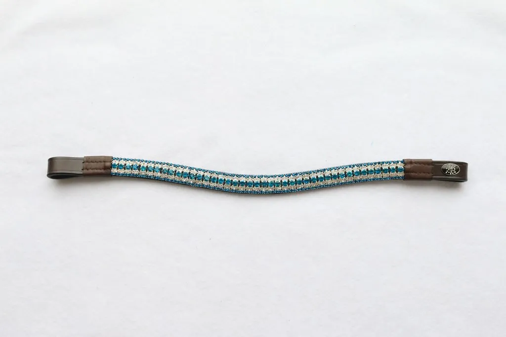 Brown Leather Bling Browbands