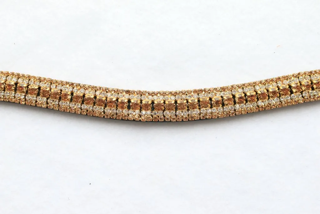 Brown Leather Bling Browbands