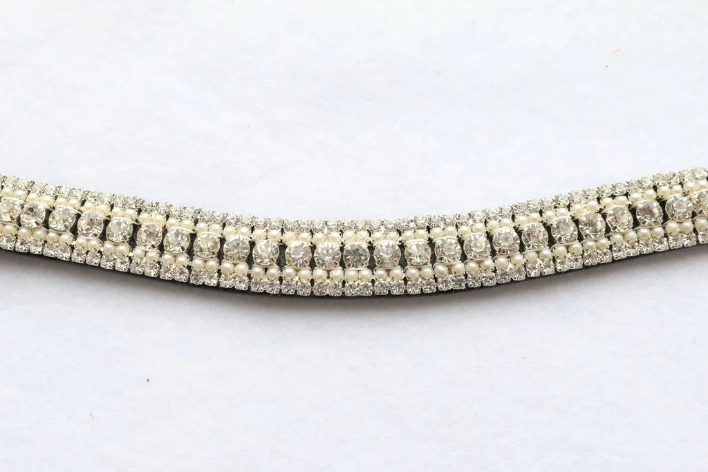 Brown Leather Bling Browbands