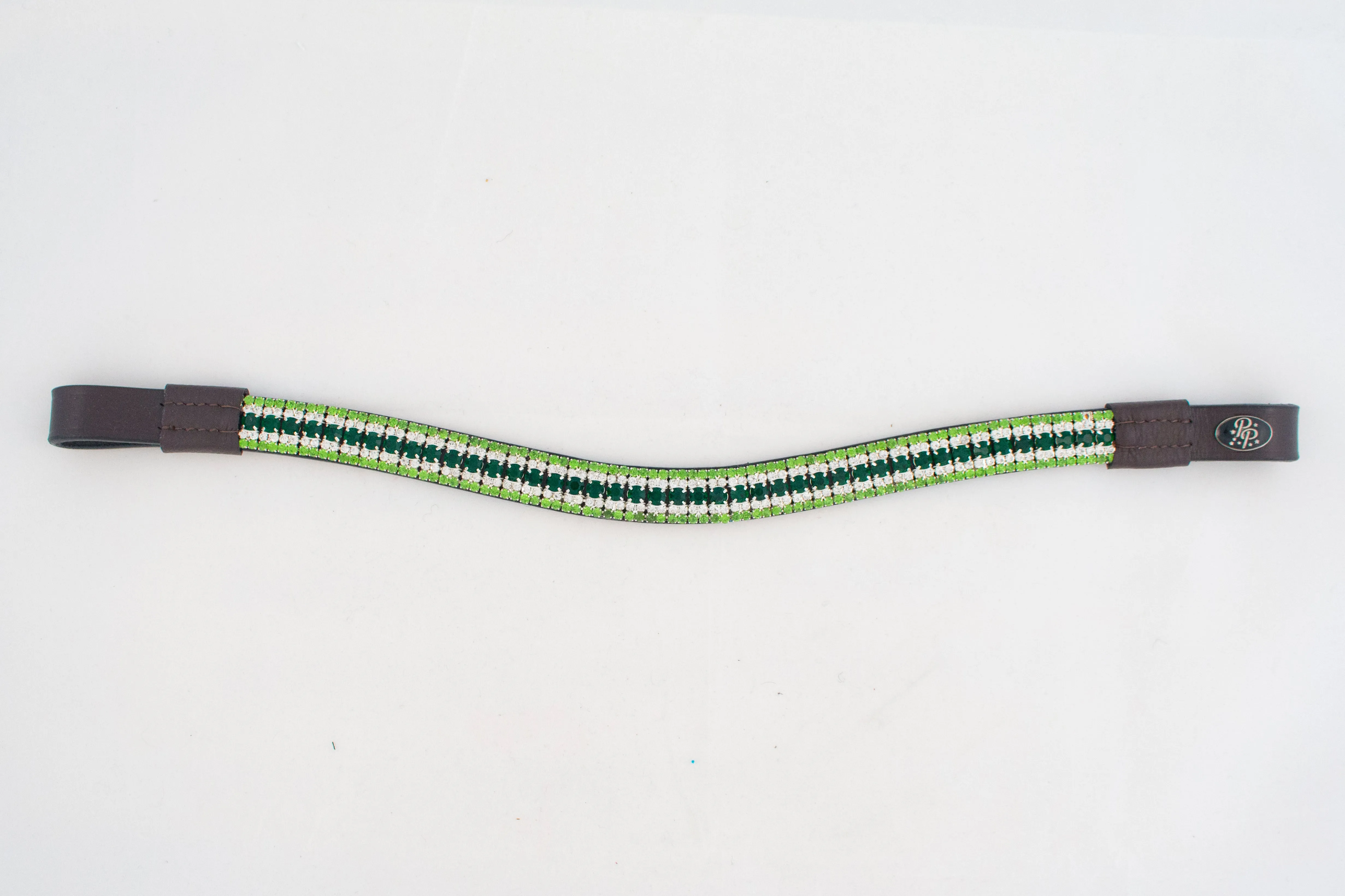 Brown Leather Bling Browbands