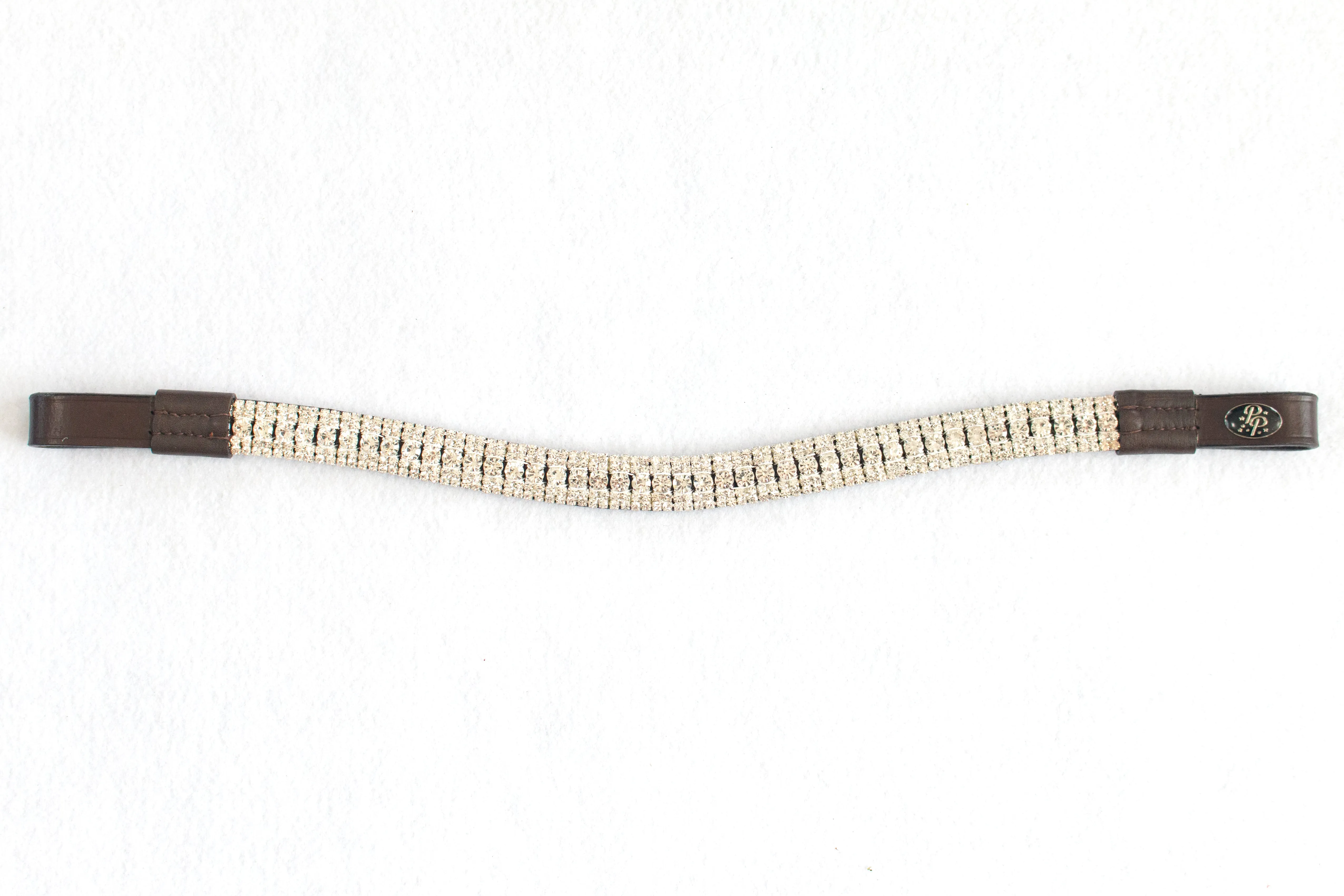 Brown Leather Bling Browbands