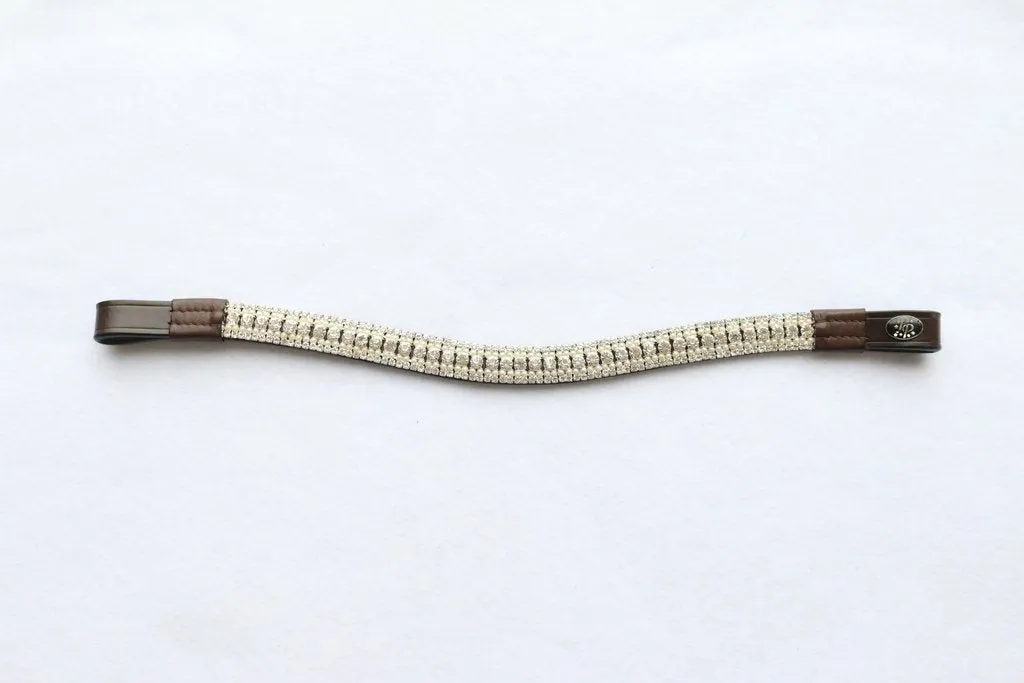Brown Leather Bling Browbands