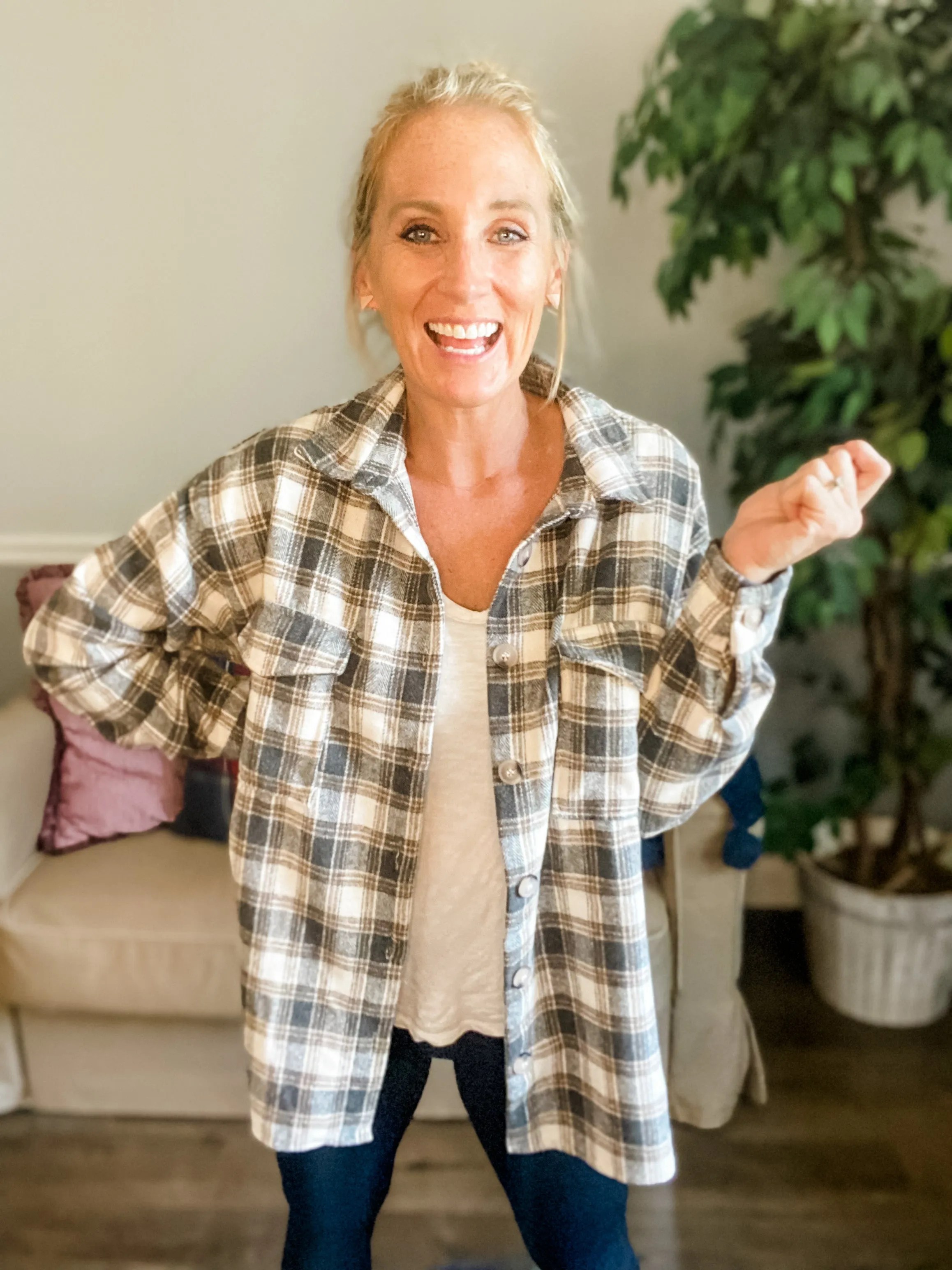 Brown Plaid Shacket