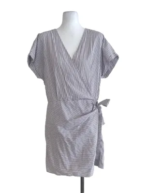 Brown Striped Wrap Romper