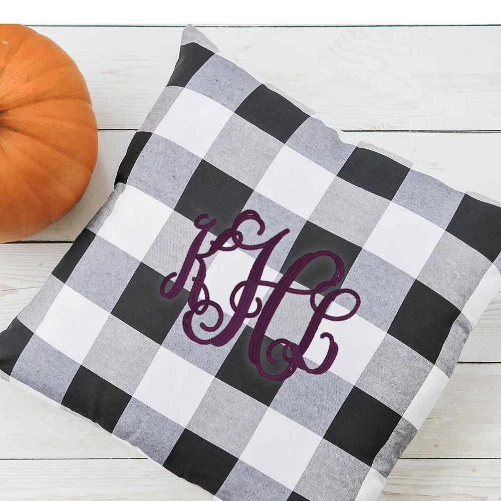 Buffalo Plaid Pillow Cover - Black & White - Red & Black