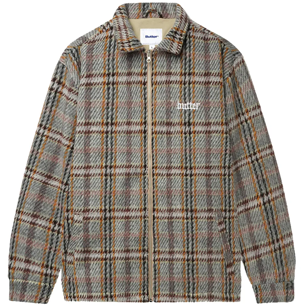 Butter Goods Heavy Plaid Jacket Burgundy/Blush/Gold