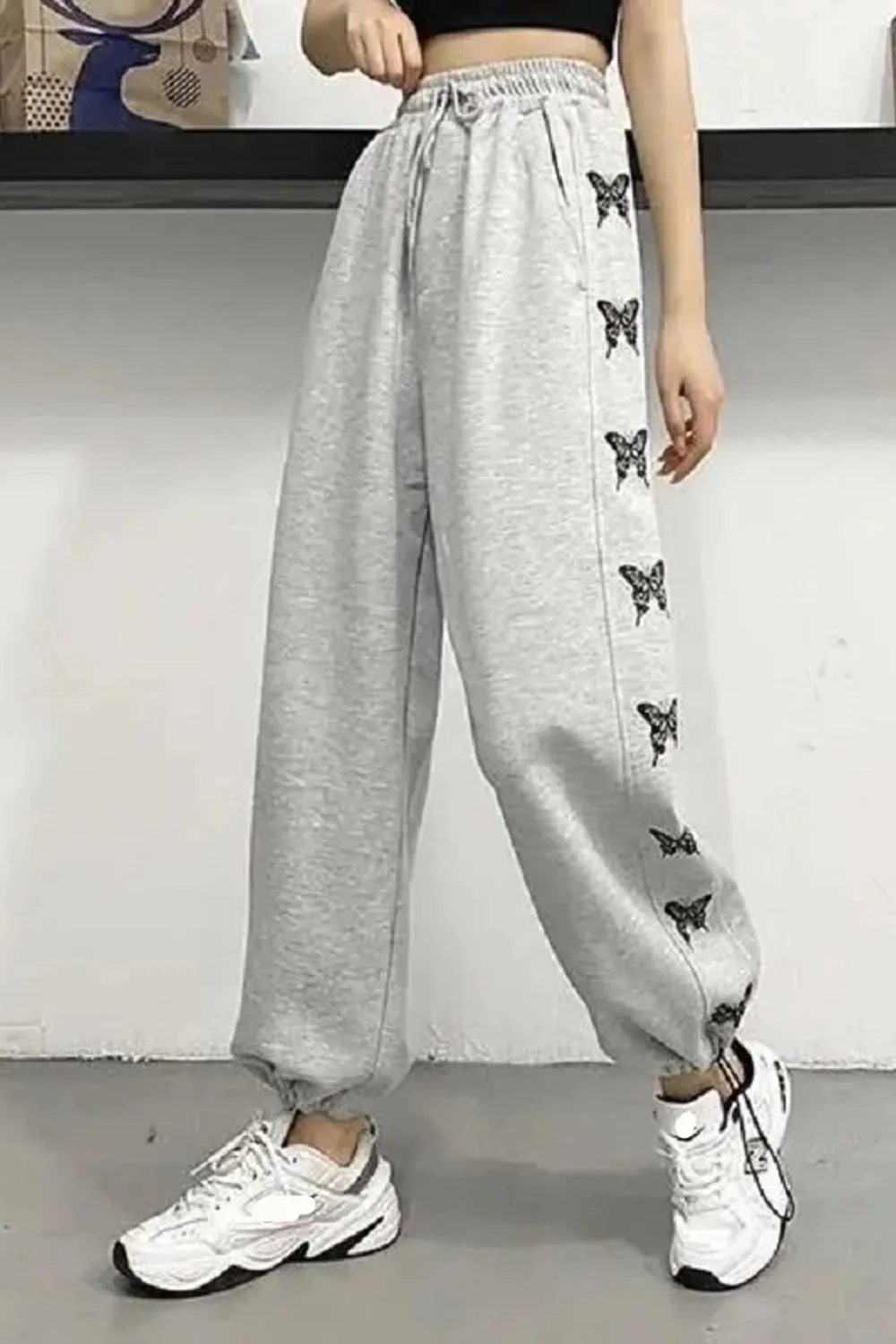 Butterfly Side Printed Jogger Sweatpants