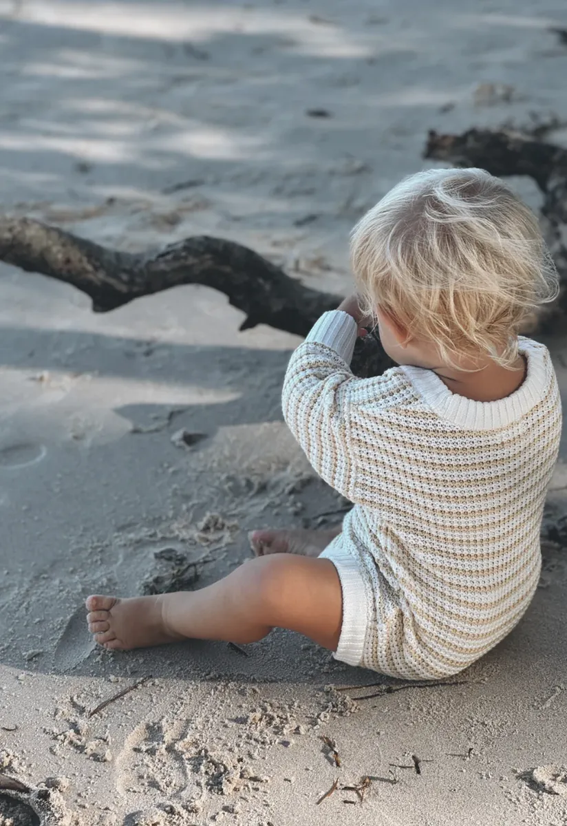 Buttermilk Striped Romper