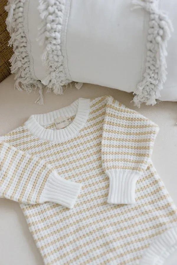 Buttermilk Striped Romper