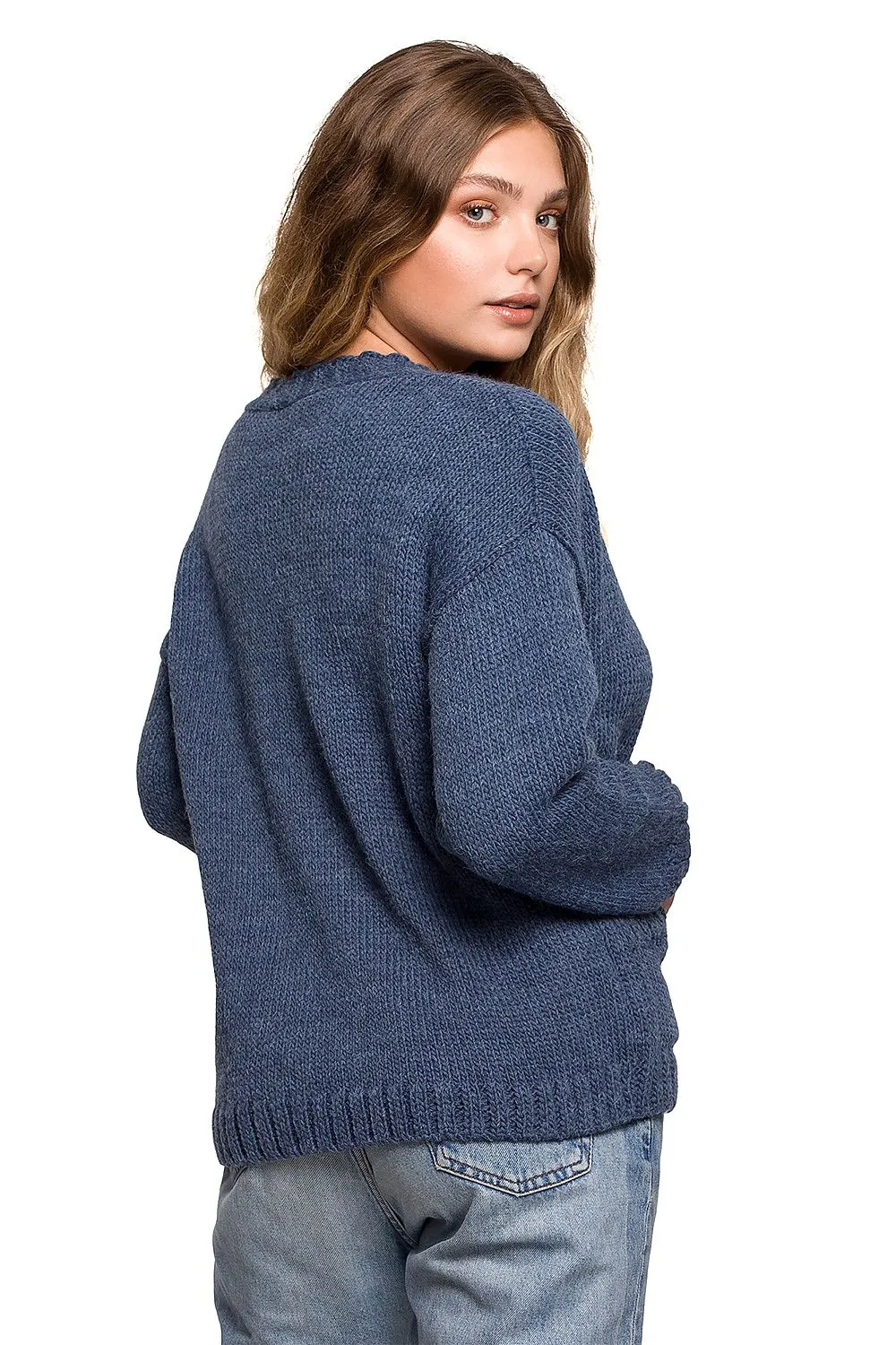 Button-Front Pocketed Cardigan