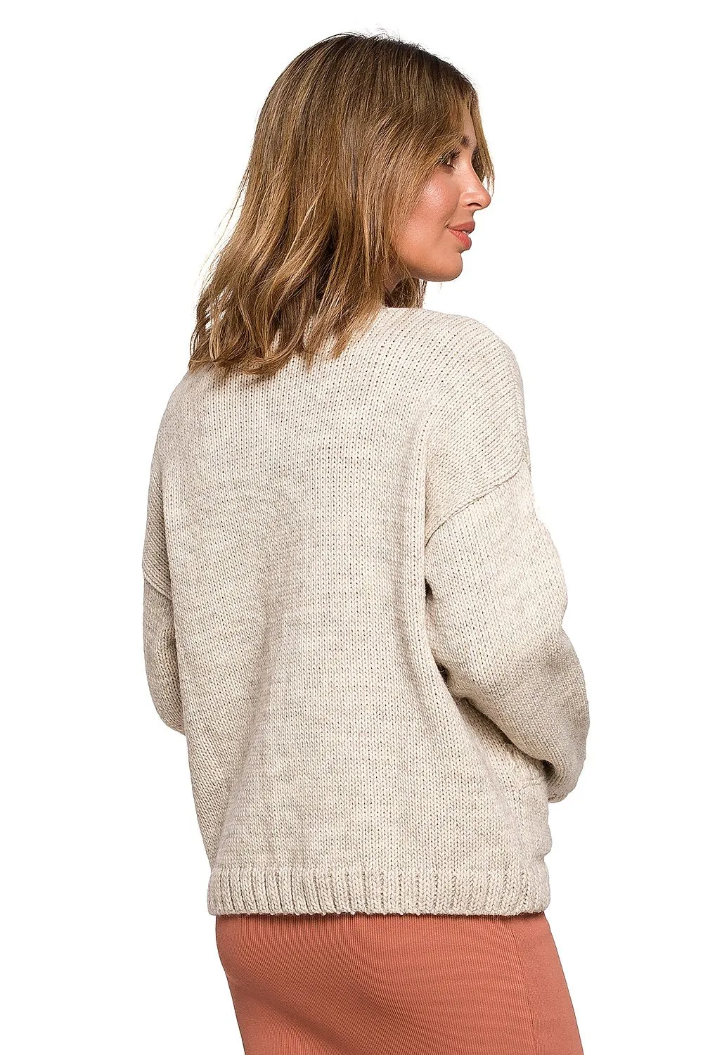Button-Front Pocketed Cardigan