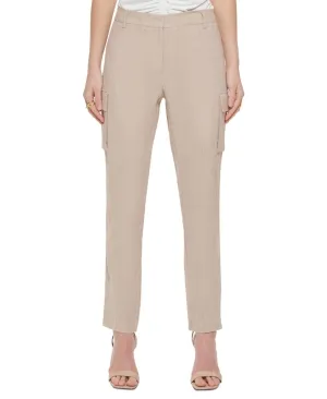 Calvin Klein Womens Petite Linen-Blend Slim Leg Pants T24P2966-1