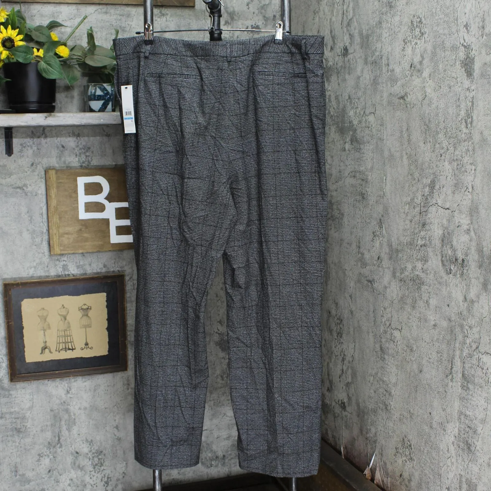 Calvin Klein Womens Plus Size Menswear Wide-Leg Dress Pants X37PX11B