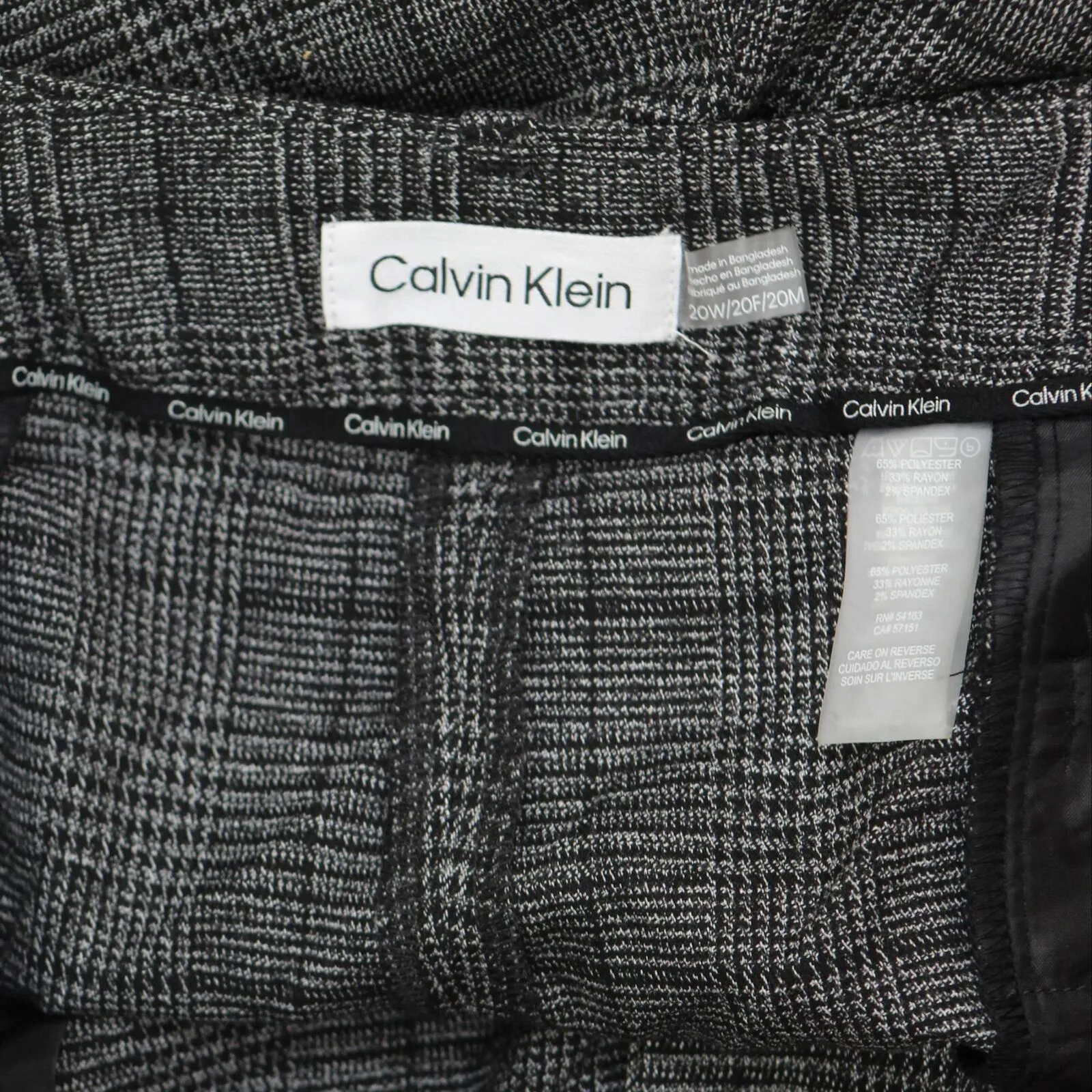 Calvin Klein Womens Plus Size Menswear Wide-Leg Dress Pants X37PX11B