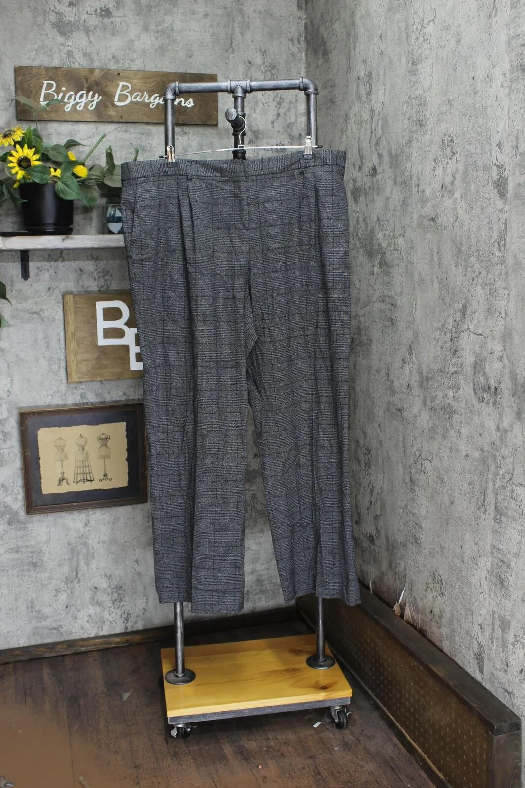 Calvin Klein Womens Plus Size Menswear Wide-Leg Dress Pants X37PX11B