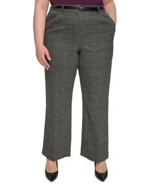 Calvin Klein Womens Plus Size Menswear Wide-Leg Dress Pants X37PX11B