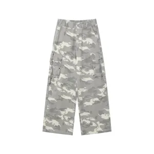 Camouflage Wide Leg Cargo Pants