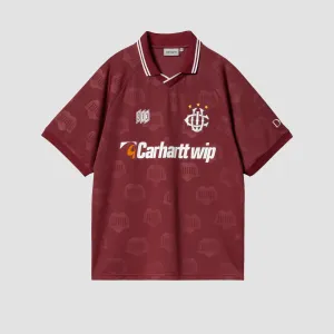 Carhartt WIP Hartt's Football T-Shirt Heart Train Jacquard Mulberry