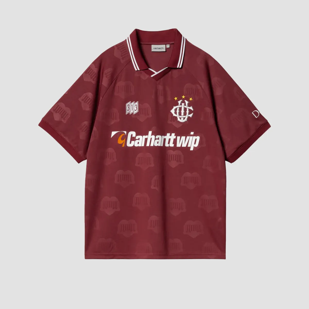 Carhartt WIP Hartt's Football T-Shirt Heart Train Jacquard Mulberry