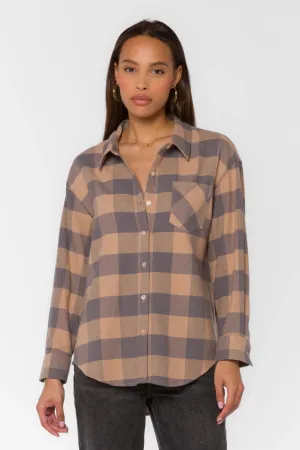 Carina Natural/Grey Check Shirt