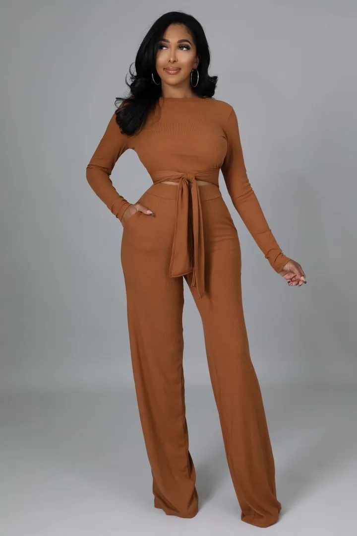 Carlie Tie Pants Set