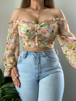 Carmen Top - Aqua Blush