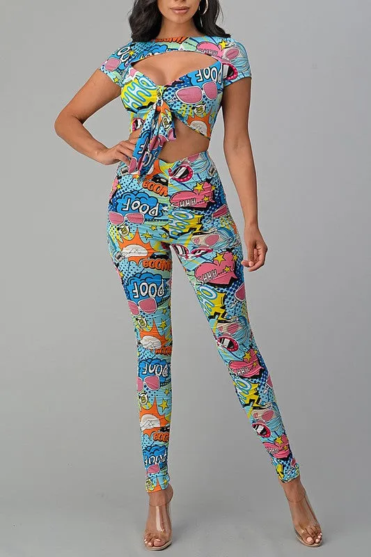 Carrie Comic Print Legging Set