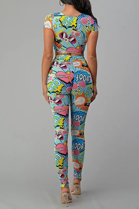 Carrie Comic Print Legging Set