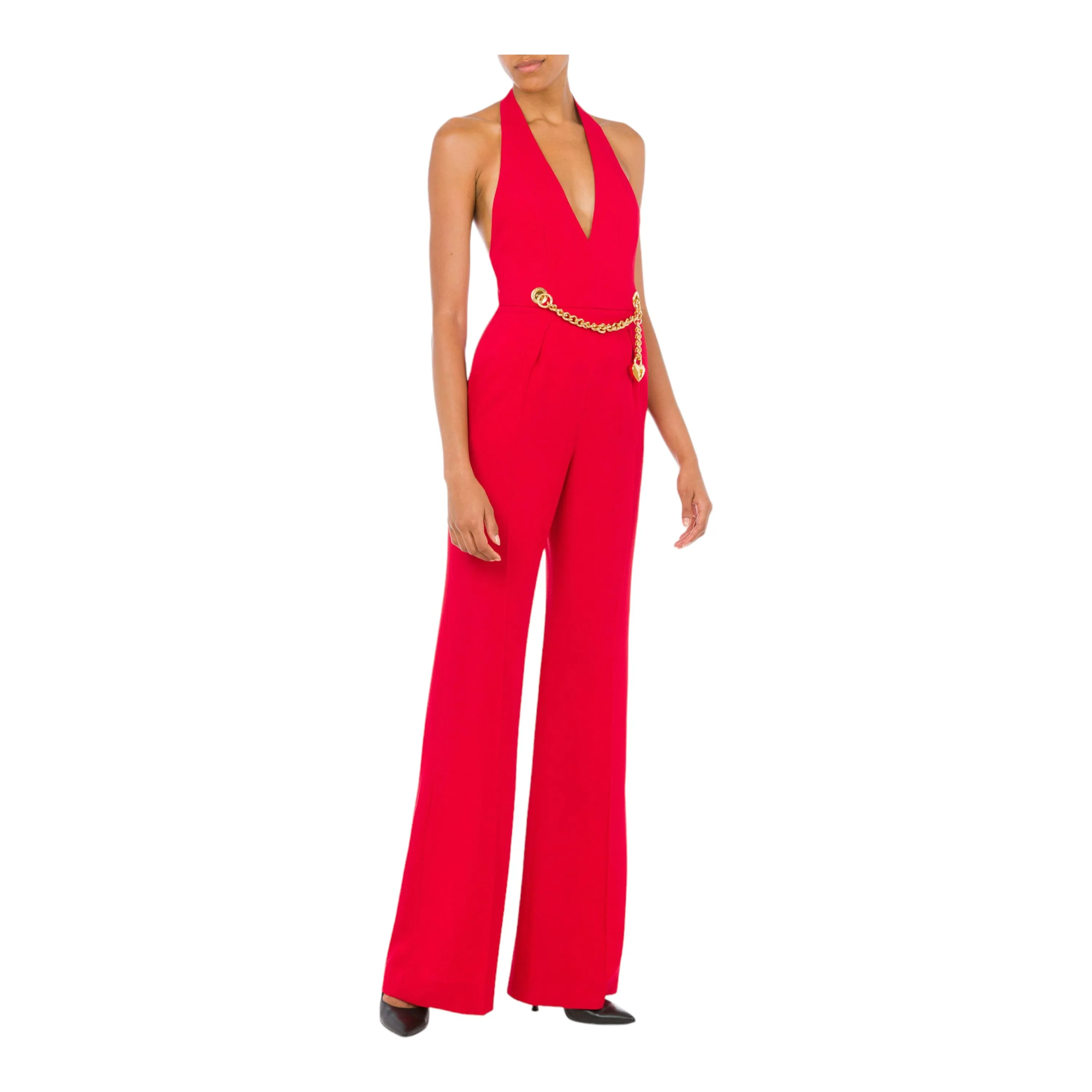 Chain & Heart Satin Enver Jumpsuit
