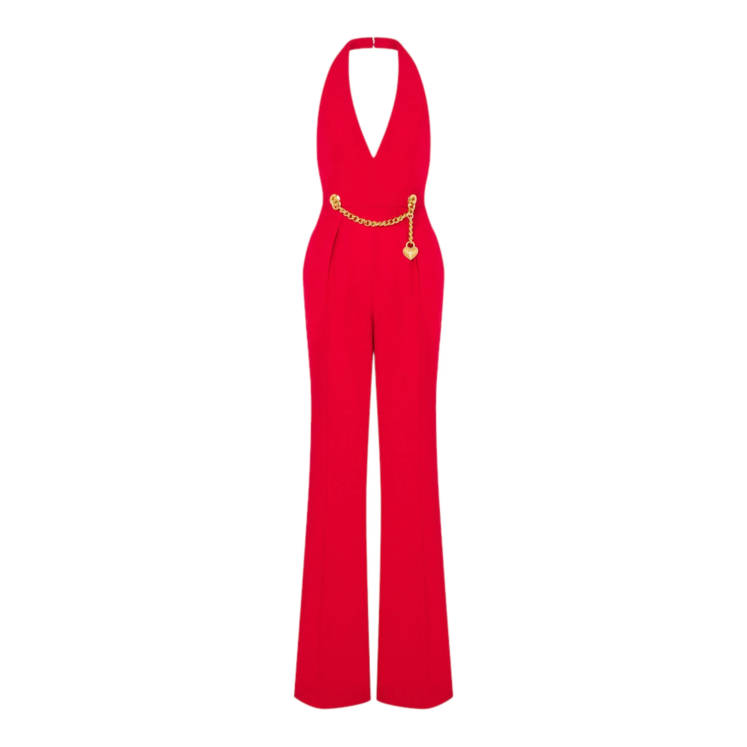 Chain & Heart Satin Enver Jumpsuit