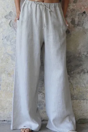 CHAKRA Beige Women's Linen Pants