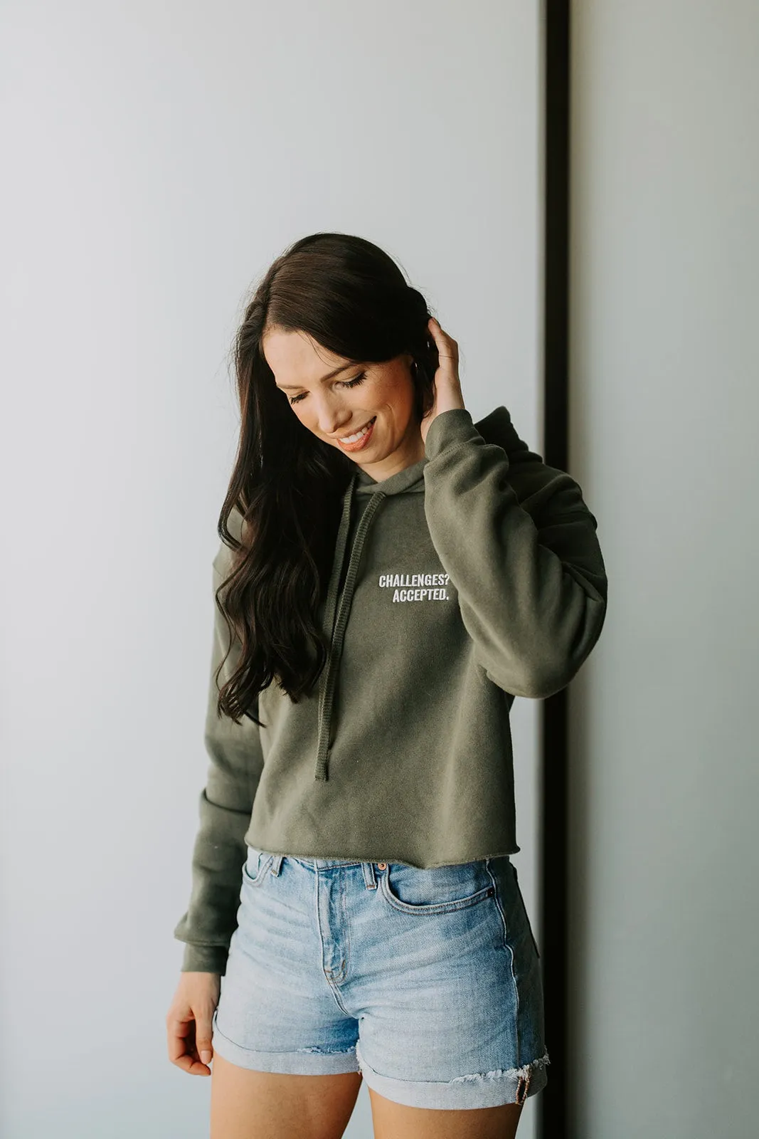 Challenges? Accepted Crop Hoodie