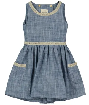Chambray Open Back Dress