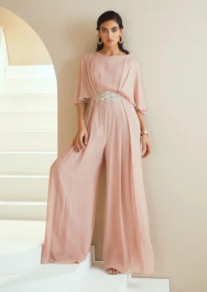 Champagne Draped Jumpsuit