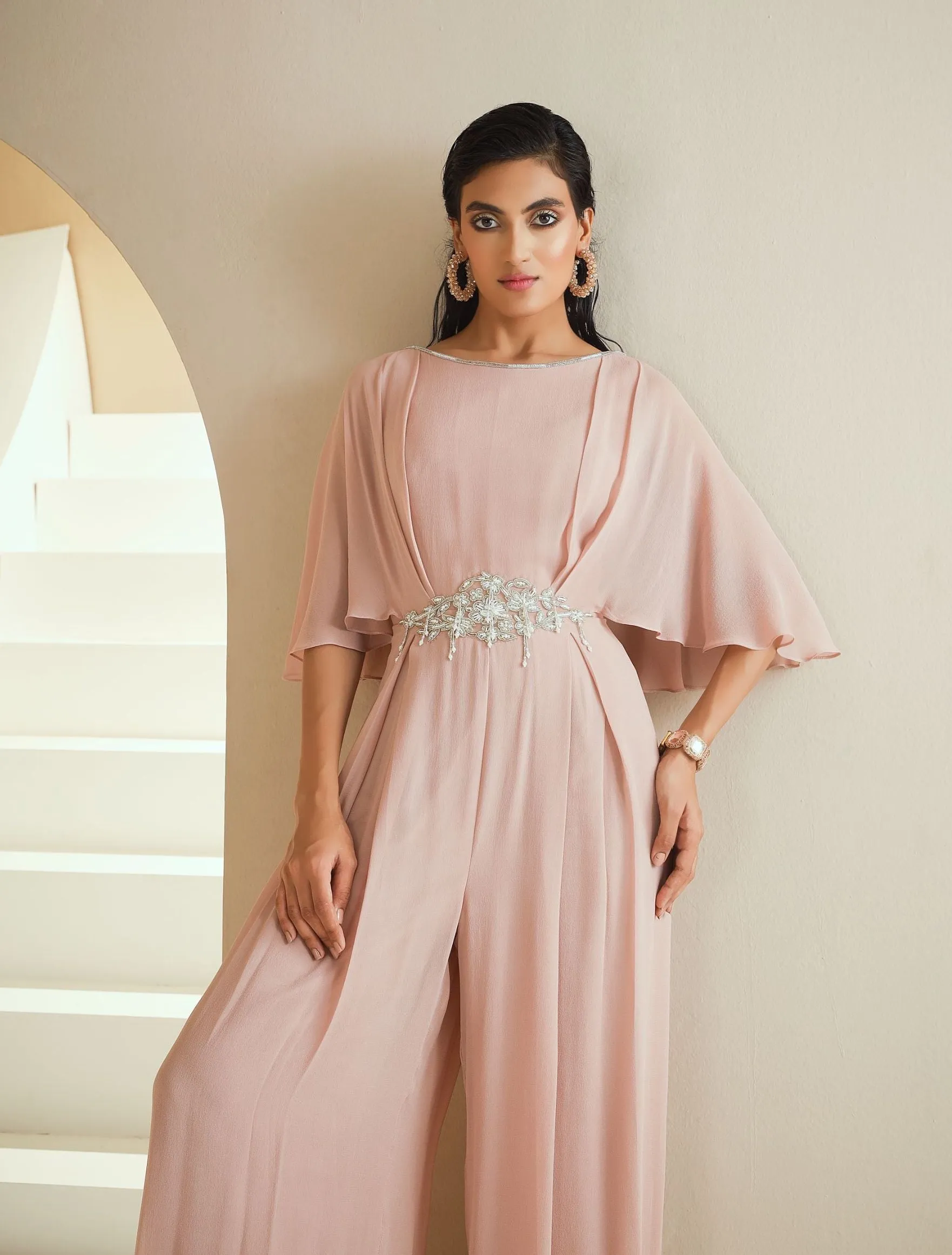 Champagne Draped Jumpsuit