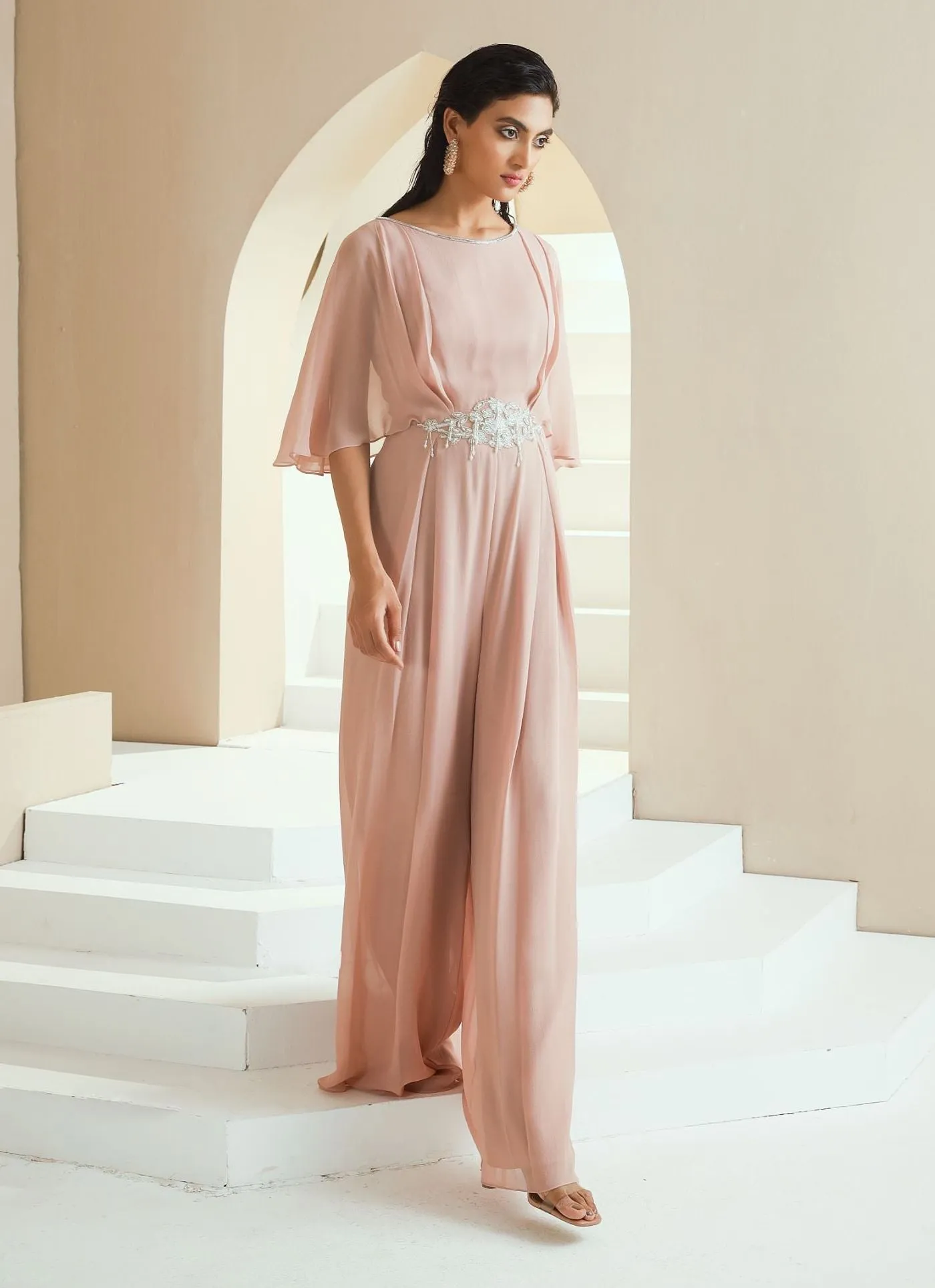 Champagne Draped Jumpsuit