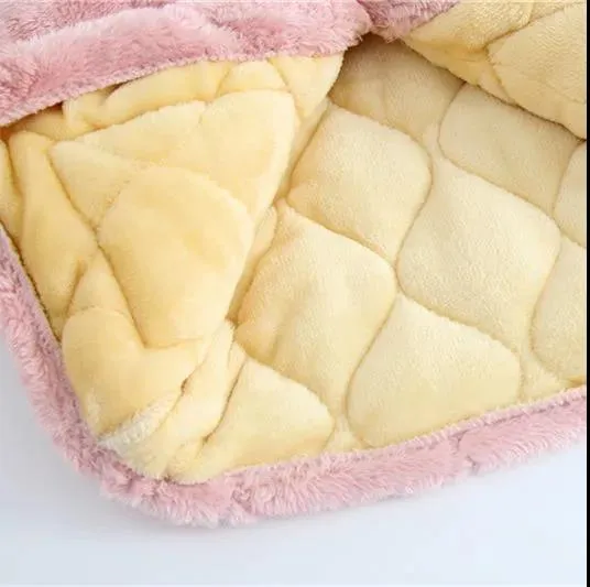 Children's Thickened Pajamas Girls Three-layer Quilted Flannel Soft-touch Home Service Suits Baby Girl Plus Velvet To Keep Warm