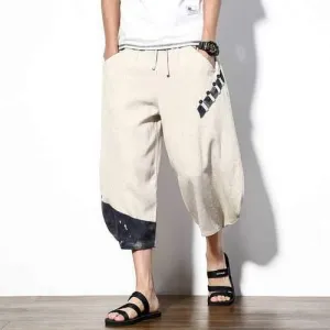 Chinese Style Linen Baggy Casual Pants